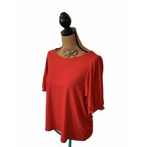 LC Lauren Conrad Women's Red Puff Sleeve Top Size XL